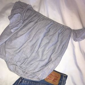 Off the shoulder striped top